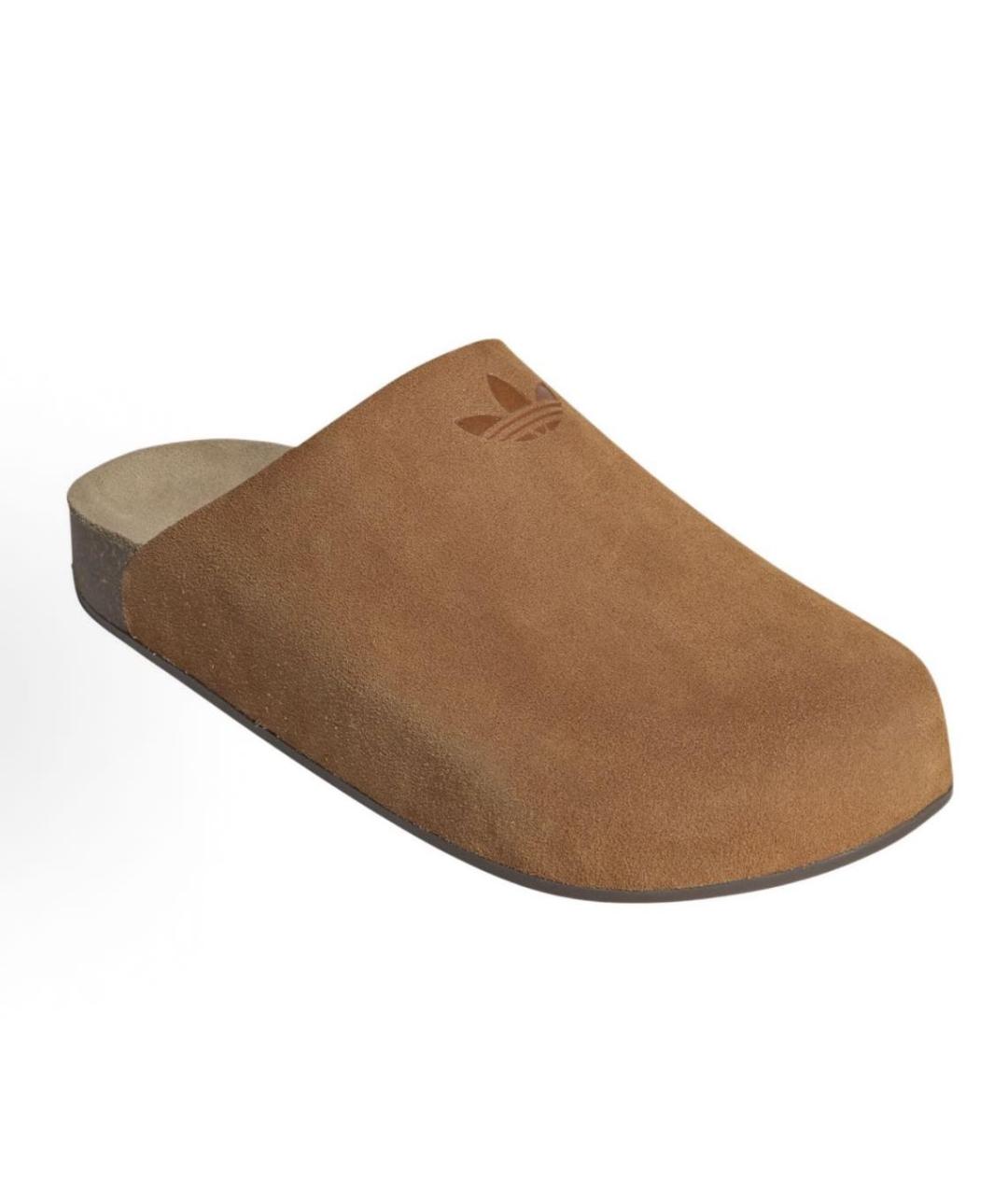 ADIDAS Коричневые замшевые шлепанцы, фото 2