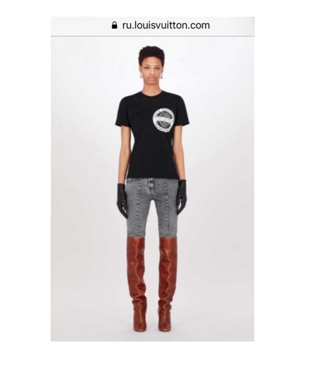 LOUIS VUITTON Черные кожаные сапоги, фото 2