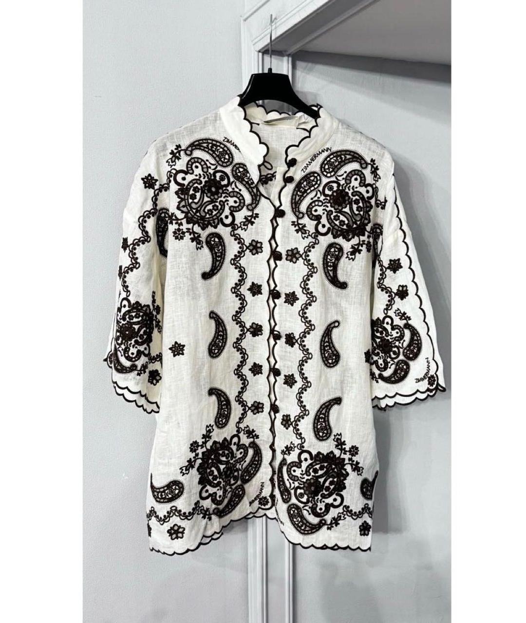 ZIMMERMANN Бежевая хлопковая рубашка, фото 2