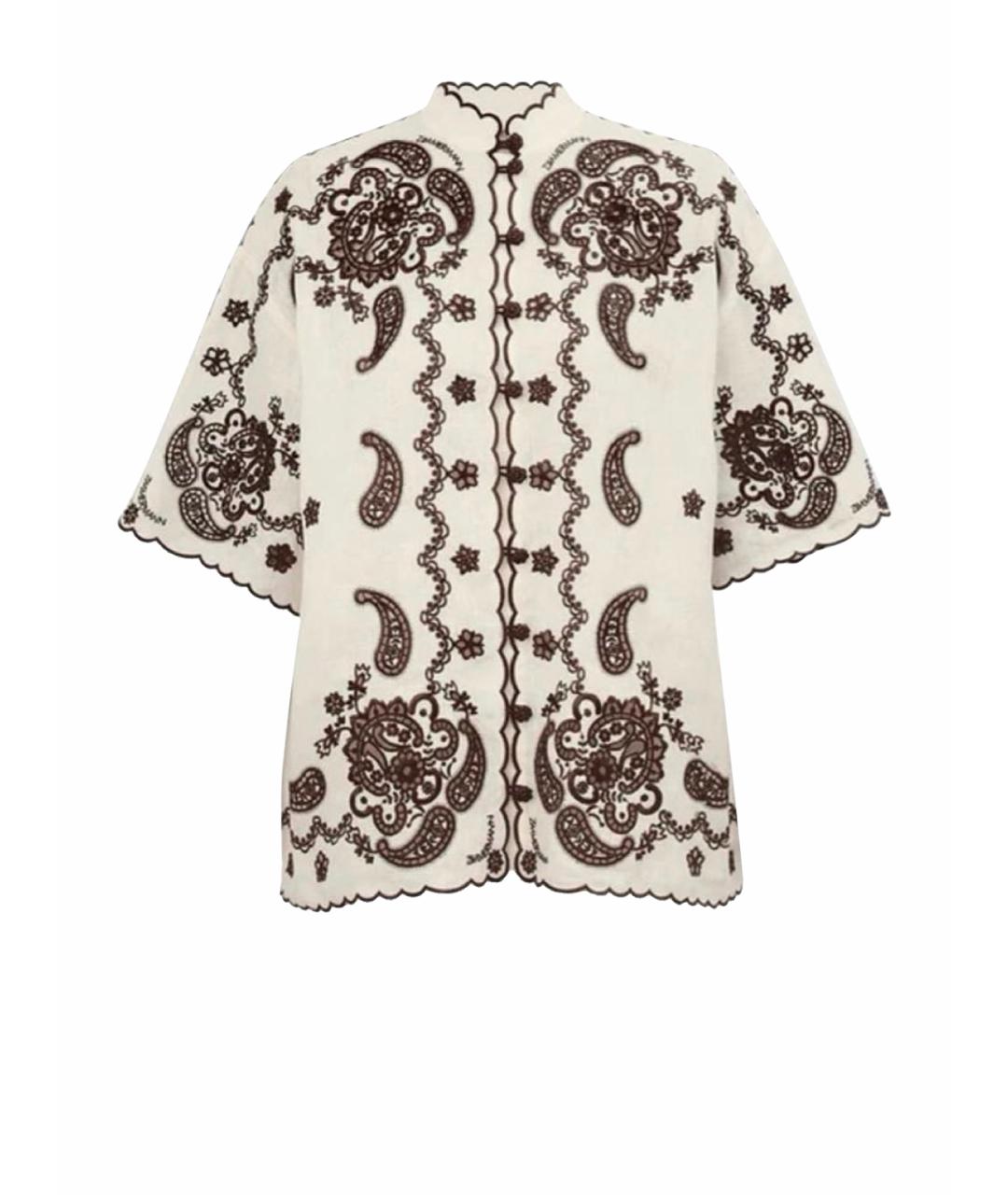 ZIMMERMANN Бежевая хлопковая рубашка, фото 1
