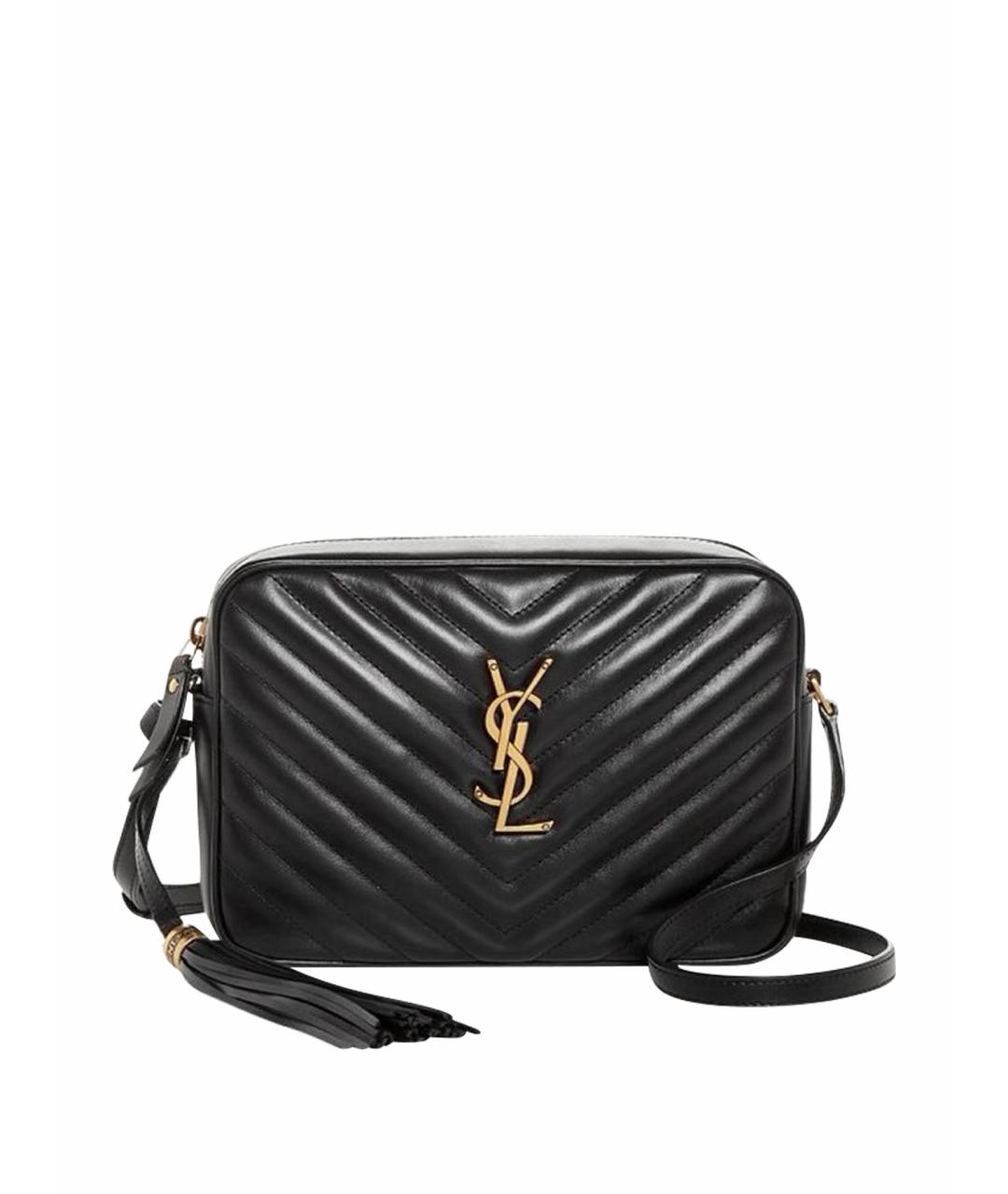 SAINT LAURENT Черная кожаная сумка через плечо, фото 1