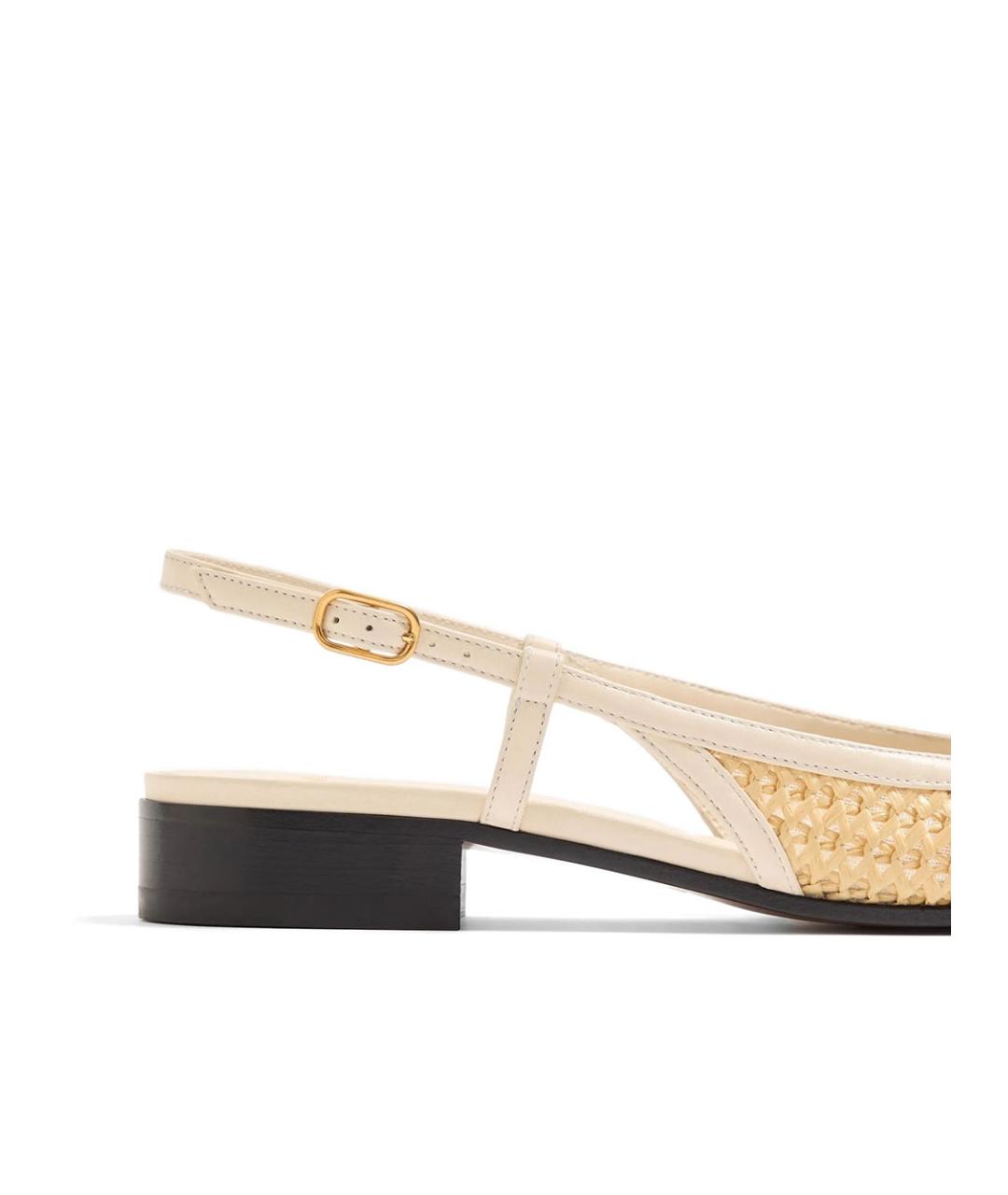 VALENTINO Бежевые кожаные балетки, фото 5