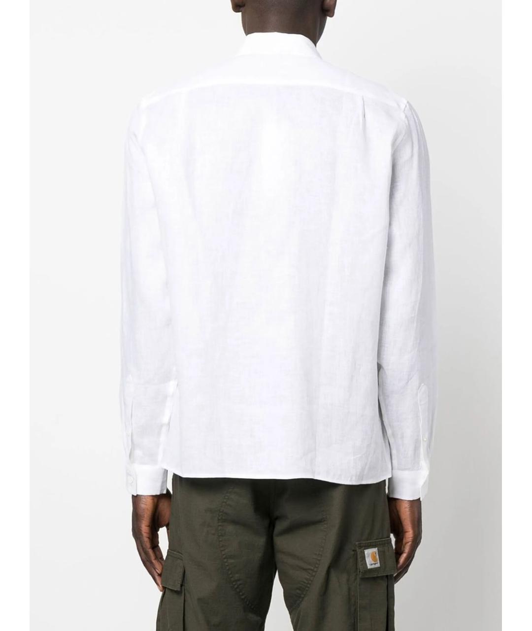 LACOSTE Белая льняная кэжуал рубашка, фото 4