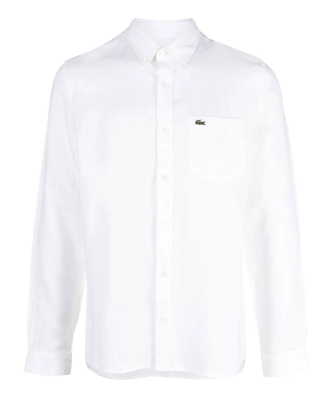 LACOSTE Белая льняная кэжуал рубашка, фото 1