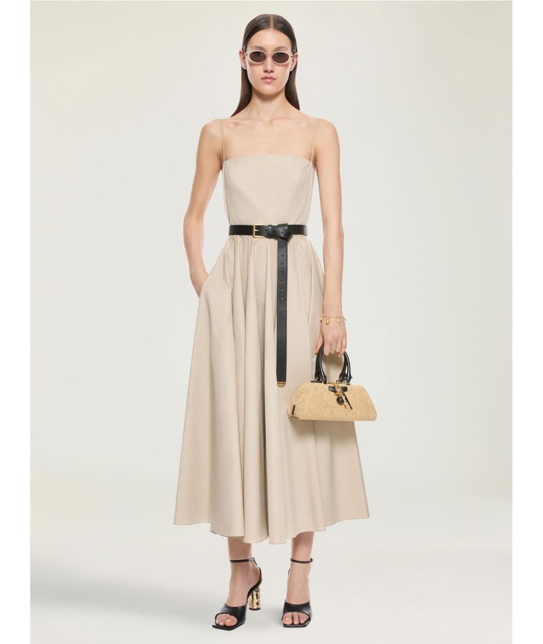 GIVENCHY Бежевое хлопковое повседневное платье, фото 2