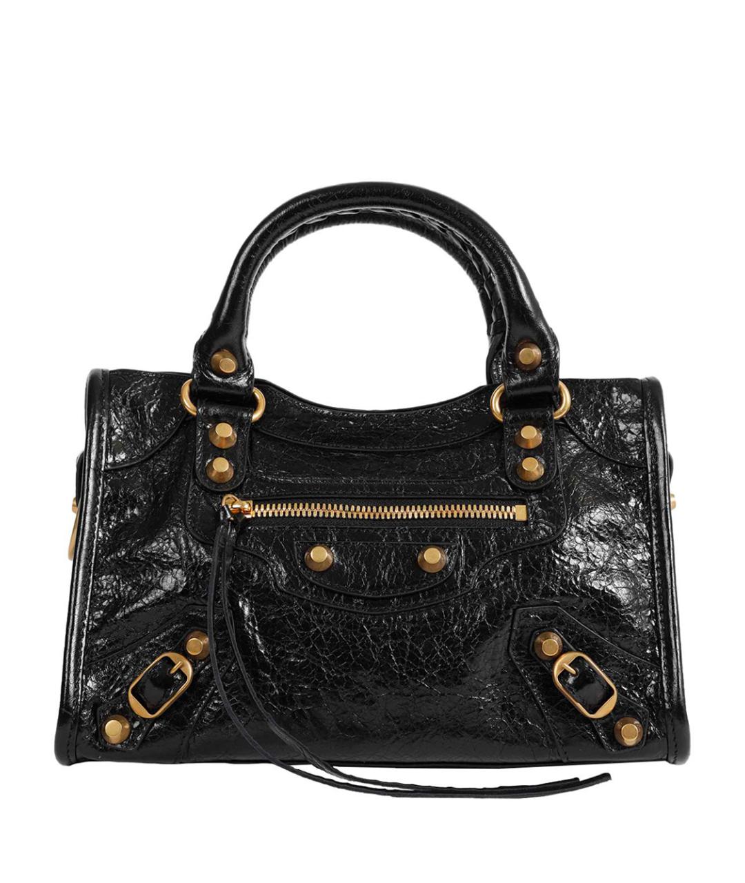 BALENCIAGA Черная кожаная сумка через плечо, фото 1