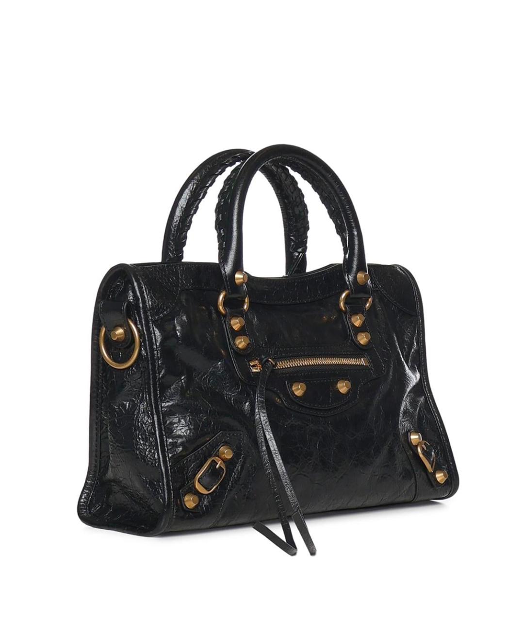 BALENCIAGA Черная кожаная сумка через плечо, фото 3