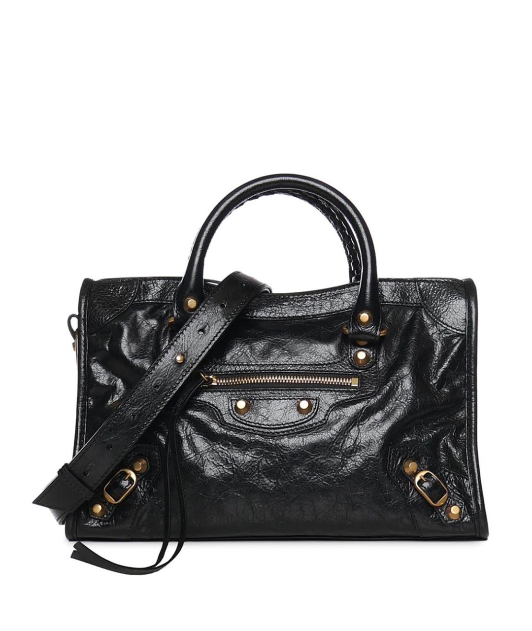 BALENCIAGA Черная кожаная сумка через плечо, фото 1