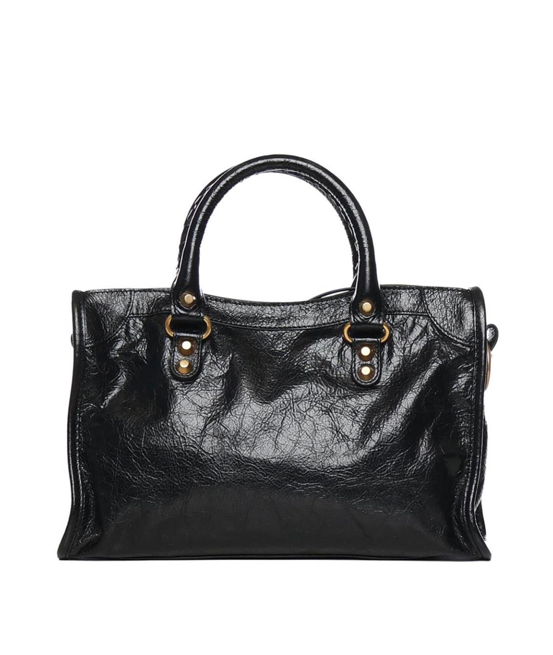 BALENCIAGA Черная кожаная сумка через плечо, фото 2