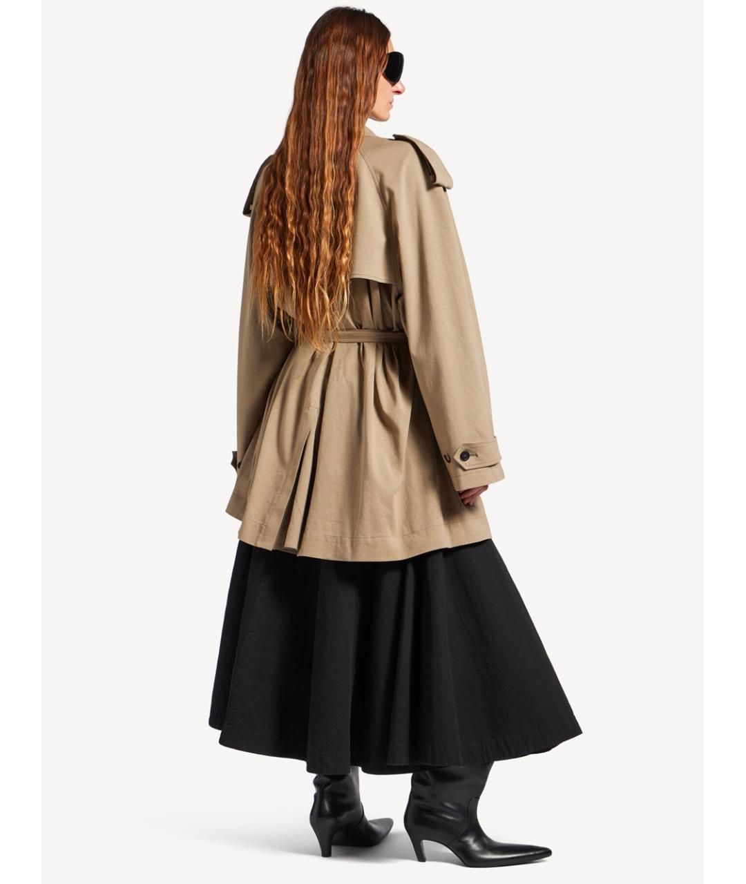 BALENCIAGA Бежевый хлопковый тренч/плащ, фото 3