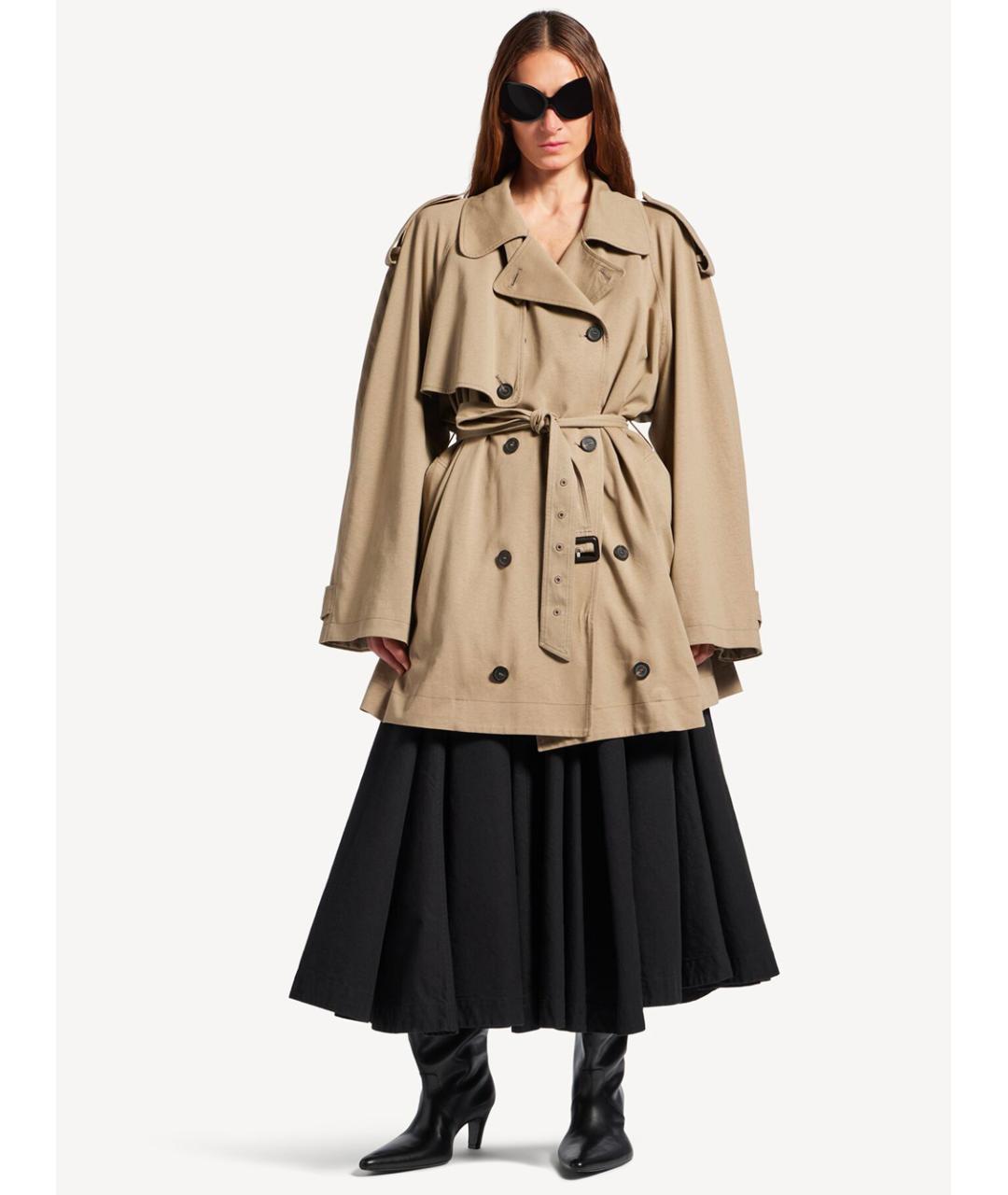 BALENCIAGA Бежевый хлопковый тренч/плащ, фото 2