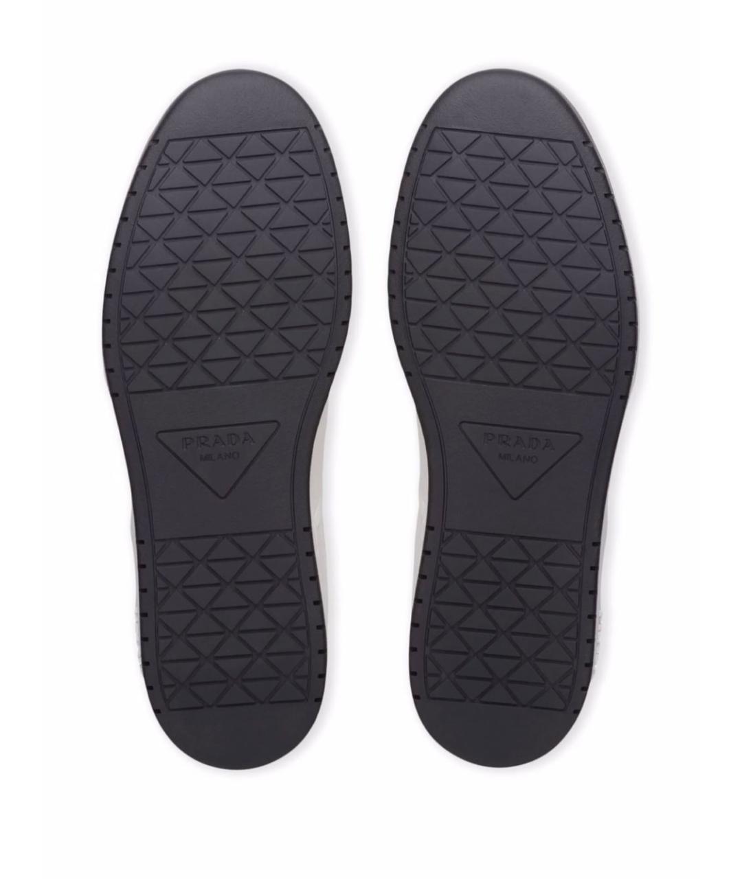 PRADA Белые кожаные низкие кроссовки / кеды, фото 5