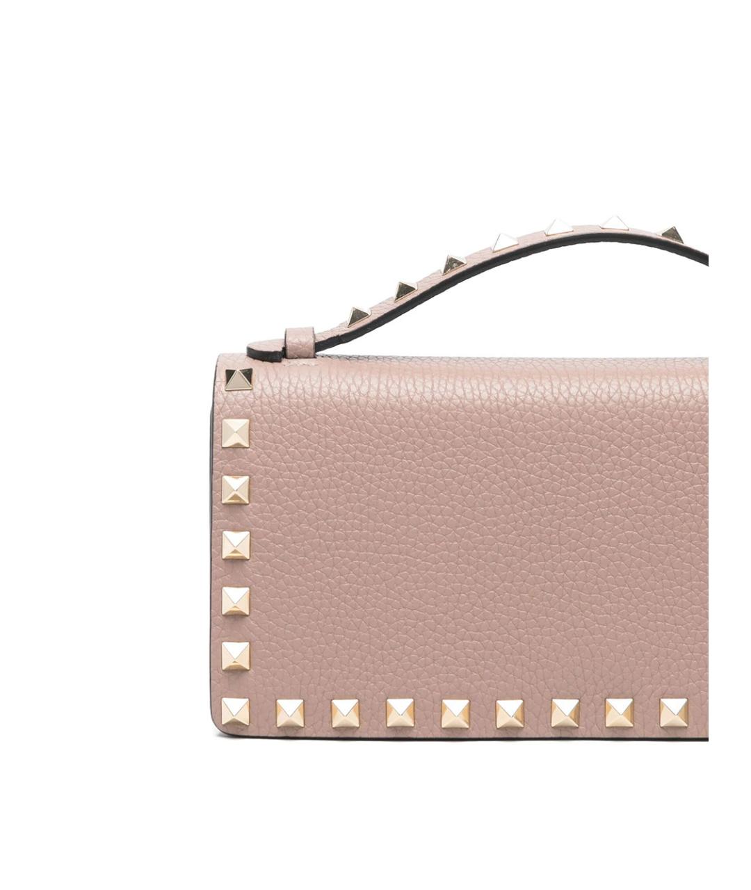 VALENTINO Розовый кожаный кошелек, фото 4