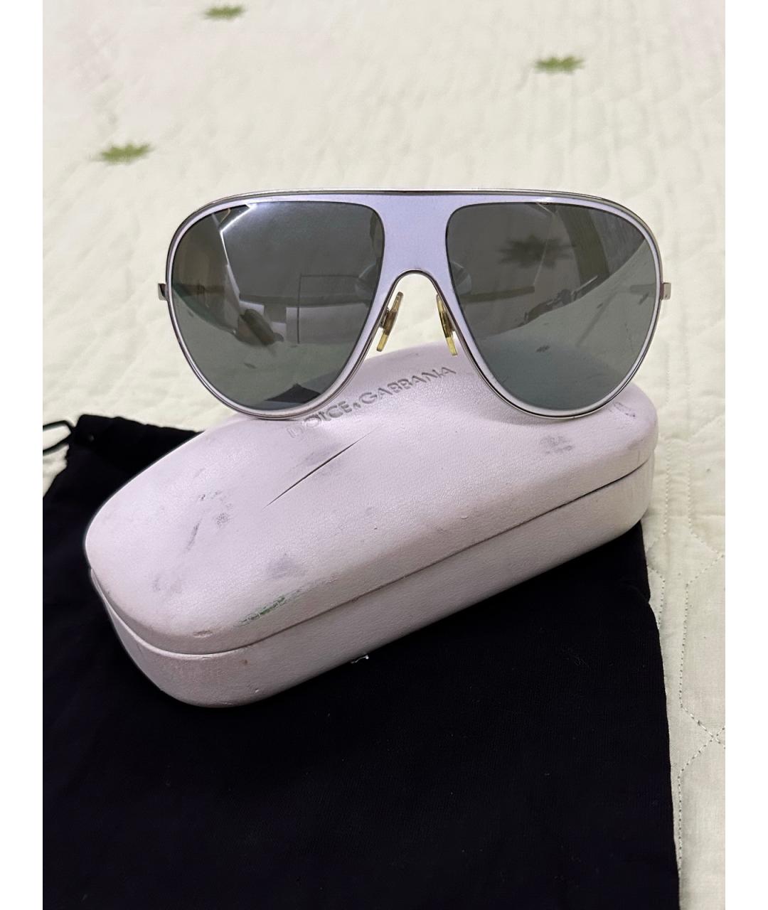DOLCE&GABBANA Белые солнцезащитные очки, фото 2