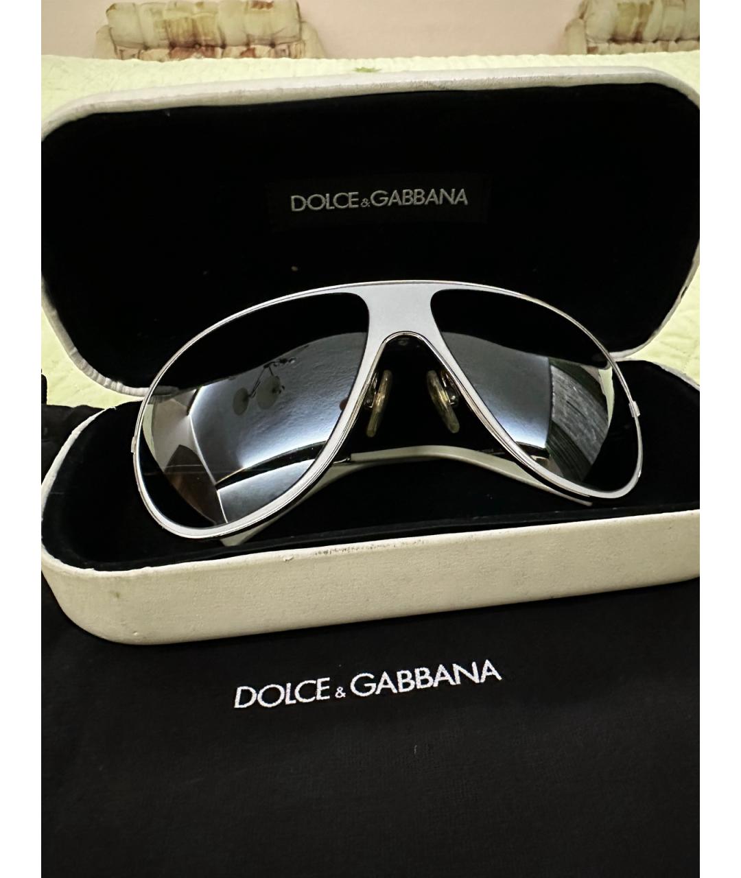 DOLCE&GABBANA Белые солнцезащитные очки, фото 4