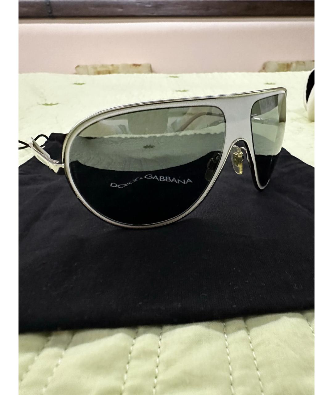 DOLCE&GABBANA Белые солнцезащитные очки, фото 7