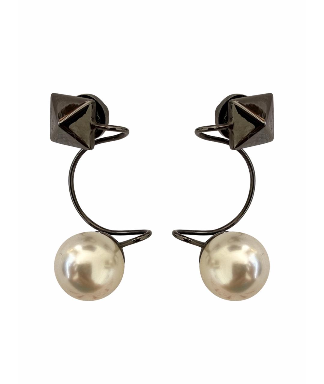 VALENTINO Черные металлические серьги, фото 1