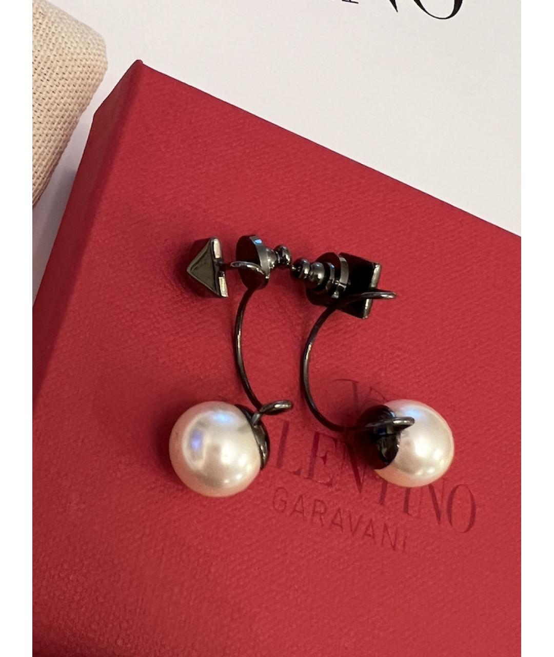 VALENTINO Черные металлические серьги, фото 9