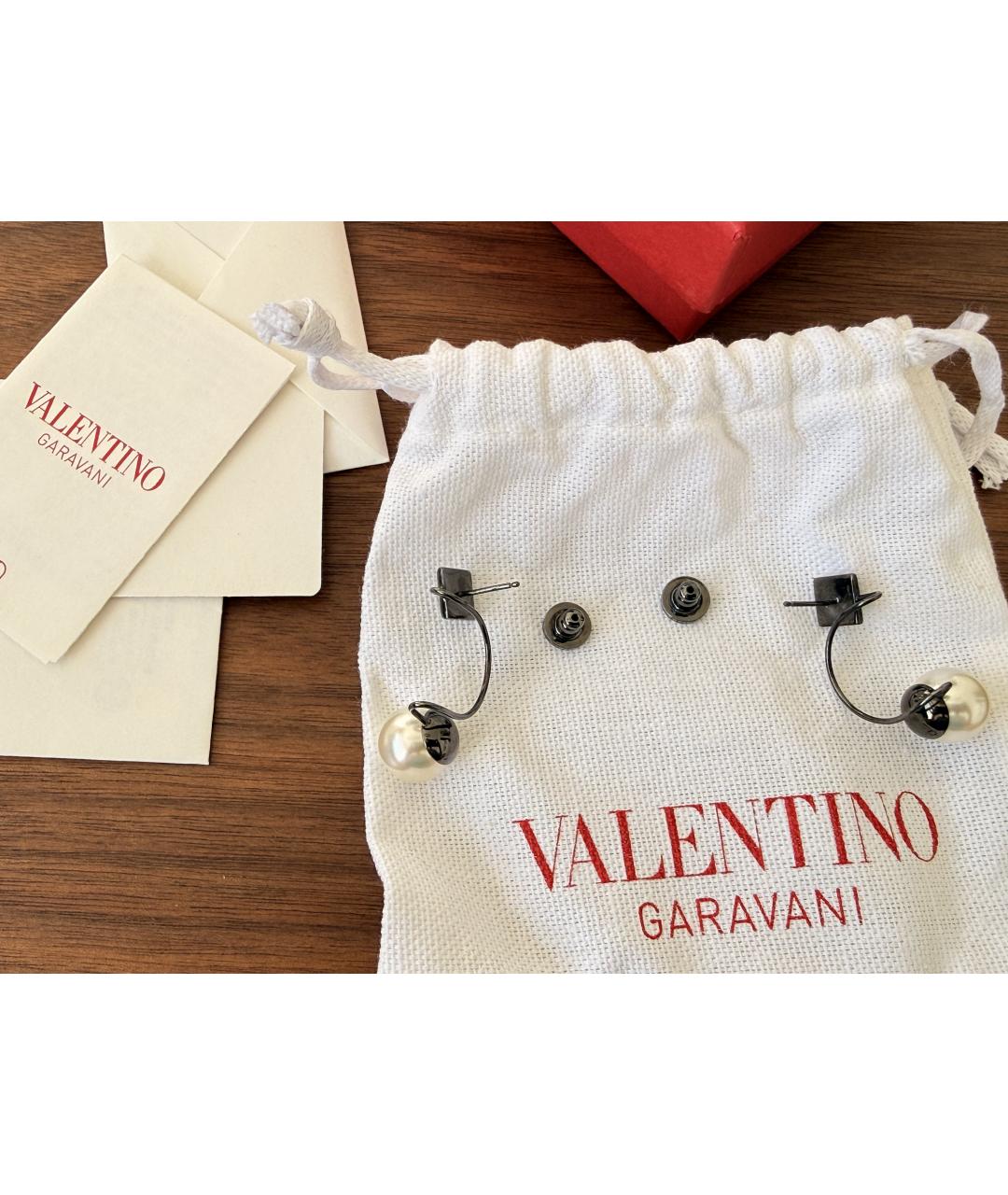 VALENTINO Черные металлические серьги, фото 7