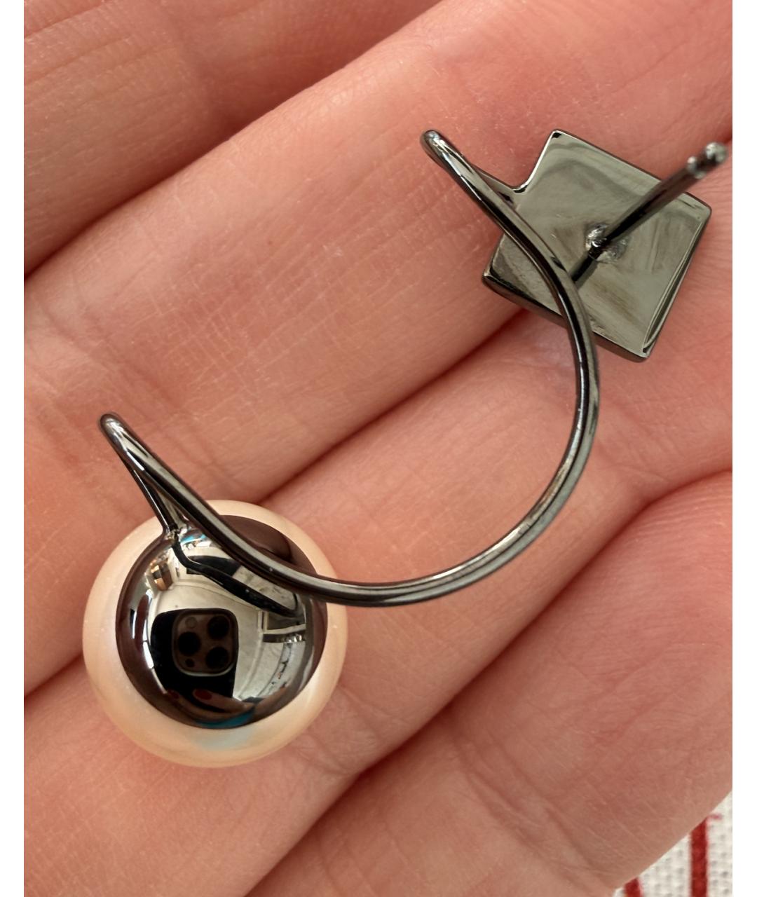 VALENTINO Черные металлические серьги, фото 2