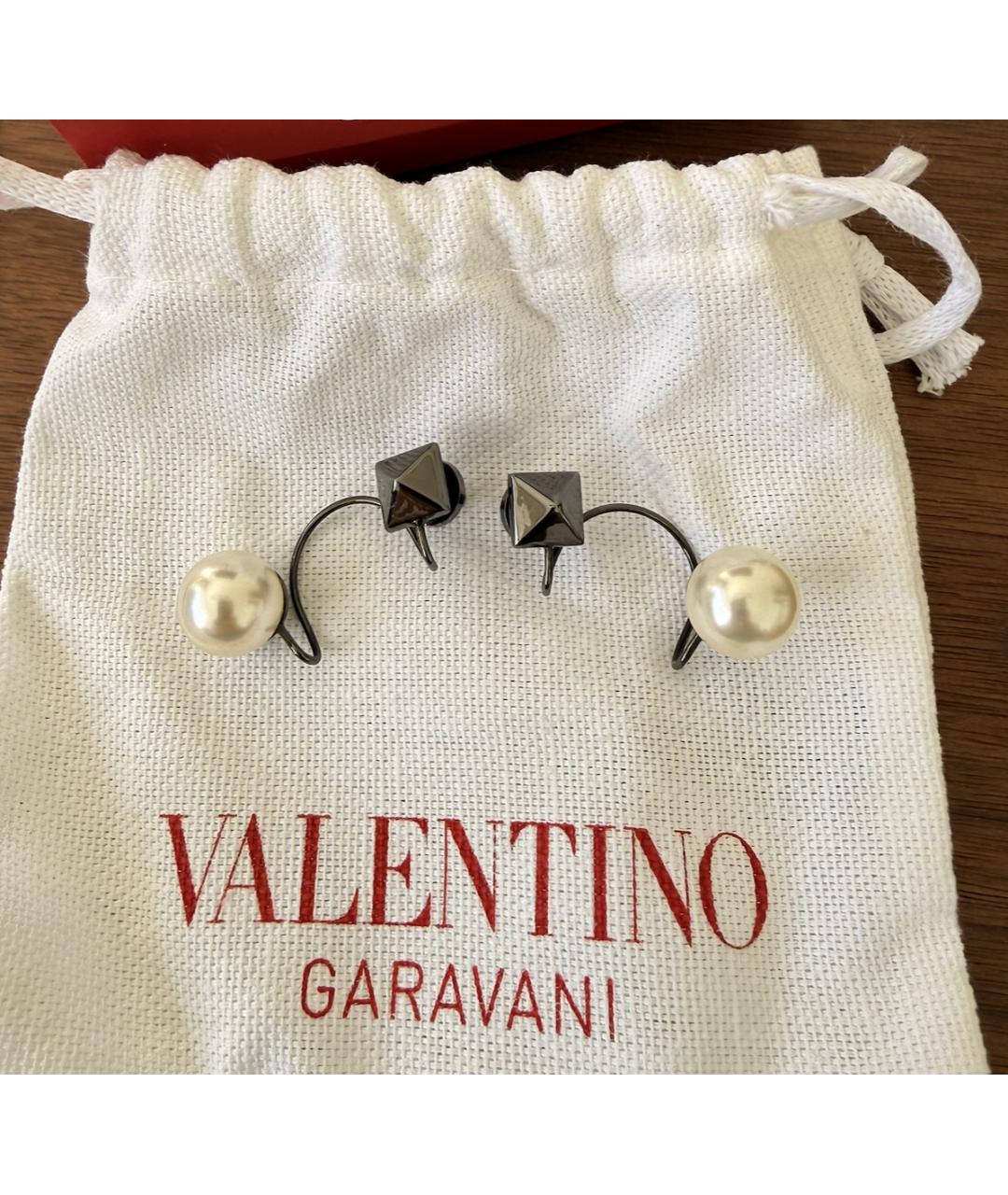 VALENTINO Черные металлические серьги, фото 5