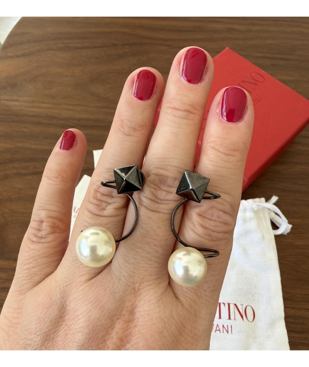 VALENTINO Черные металлические серьги, фото 6