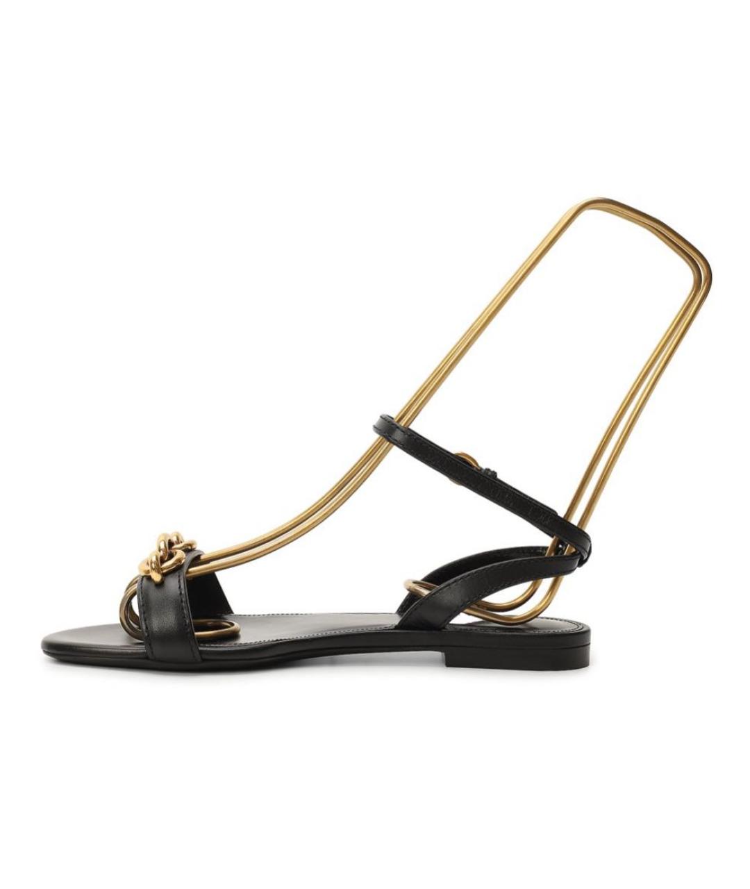 SAINT LAURENT Черные кожаные босоножки, фото 8