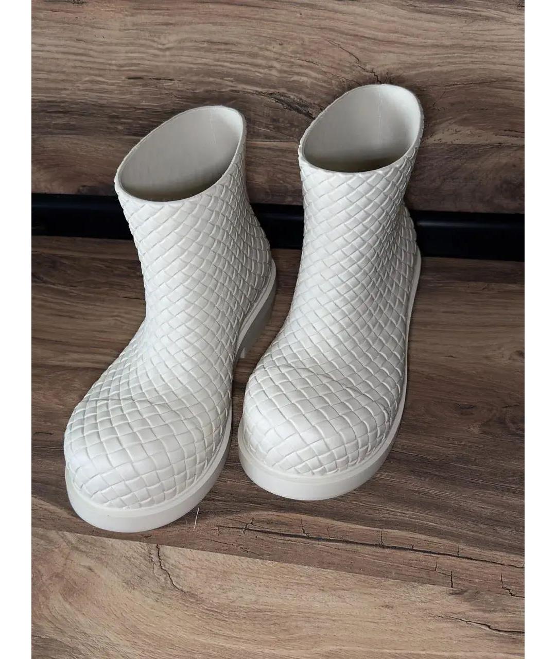 BOTTEGA VENETA Белые резиновые сапоги, фото 2