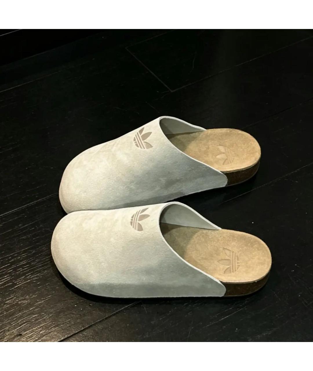 ADIDAS Серые замшевые сабо, фото 4