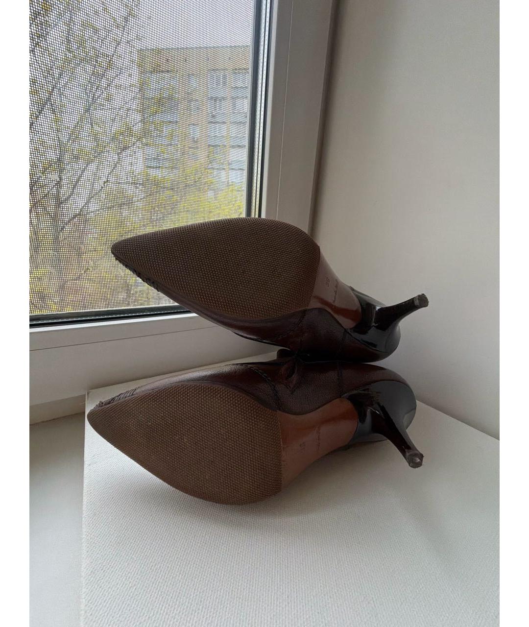 LOUIS VUITTON Коричневые кожаные ботильоны, фото 3