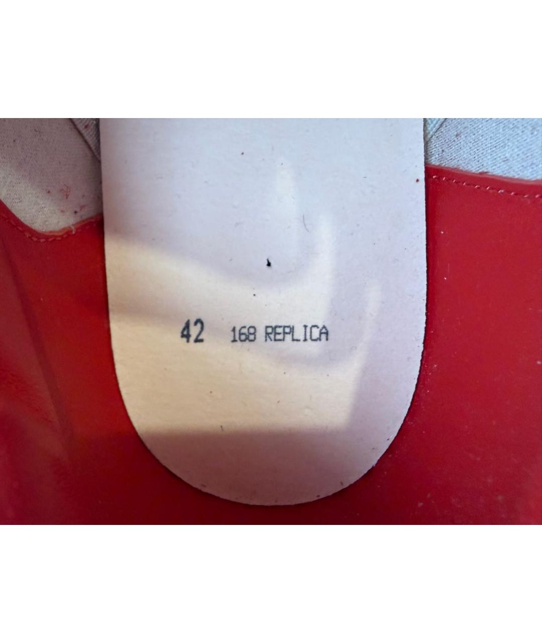 MAISON MARGIELA Красные кожаные низкие кроссовки / кеды, фото 7