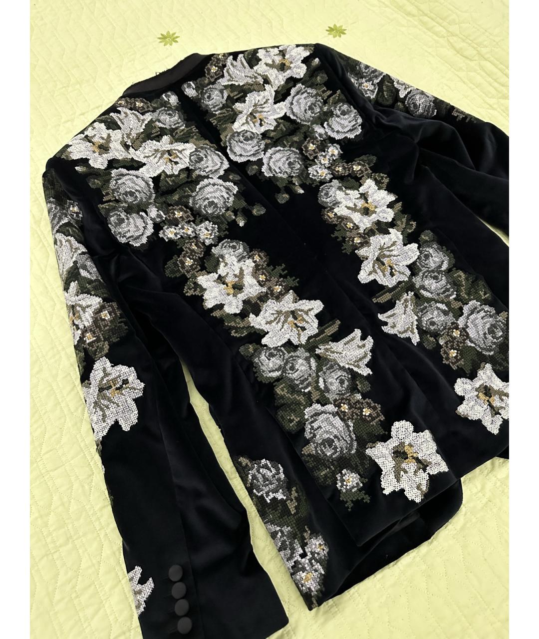 DOLCE&GABBANA Темно-синий бархатный пиджак, фото 5