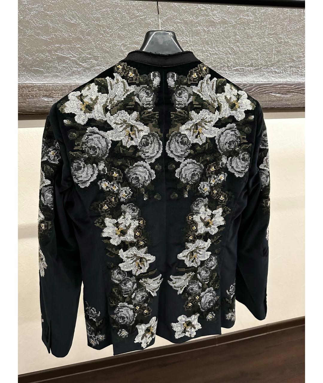 DOLCE&GABBANA Темно-синий бархатный пиджак, фото 2