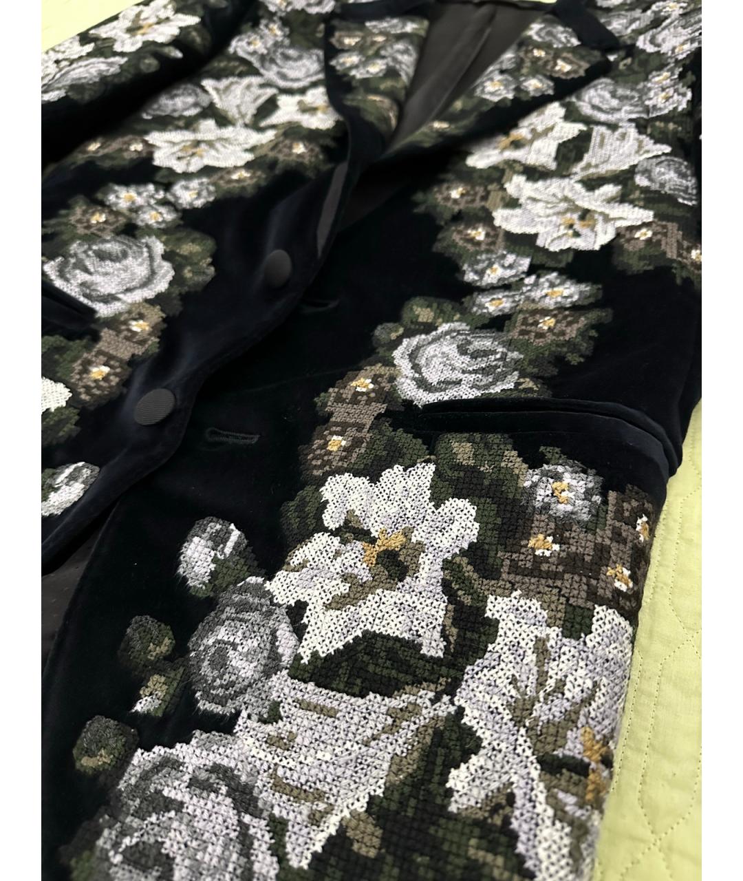 DOLCE&GABBANA Темно-синий бархатный пиджак, фото 7