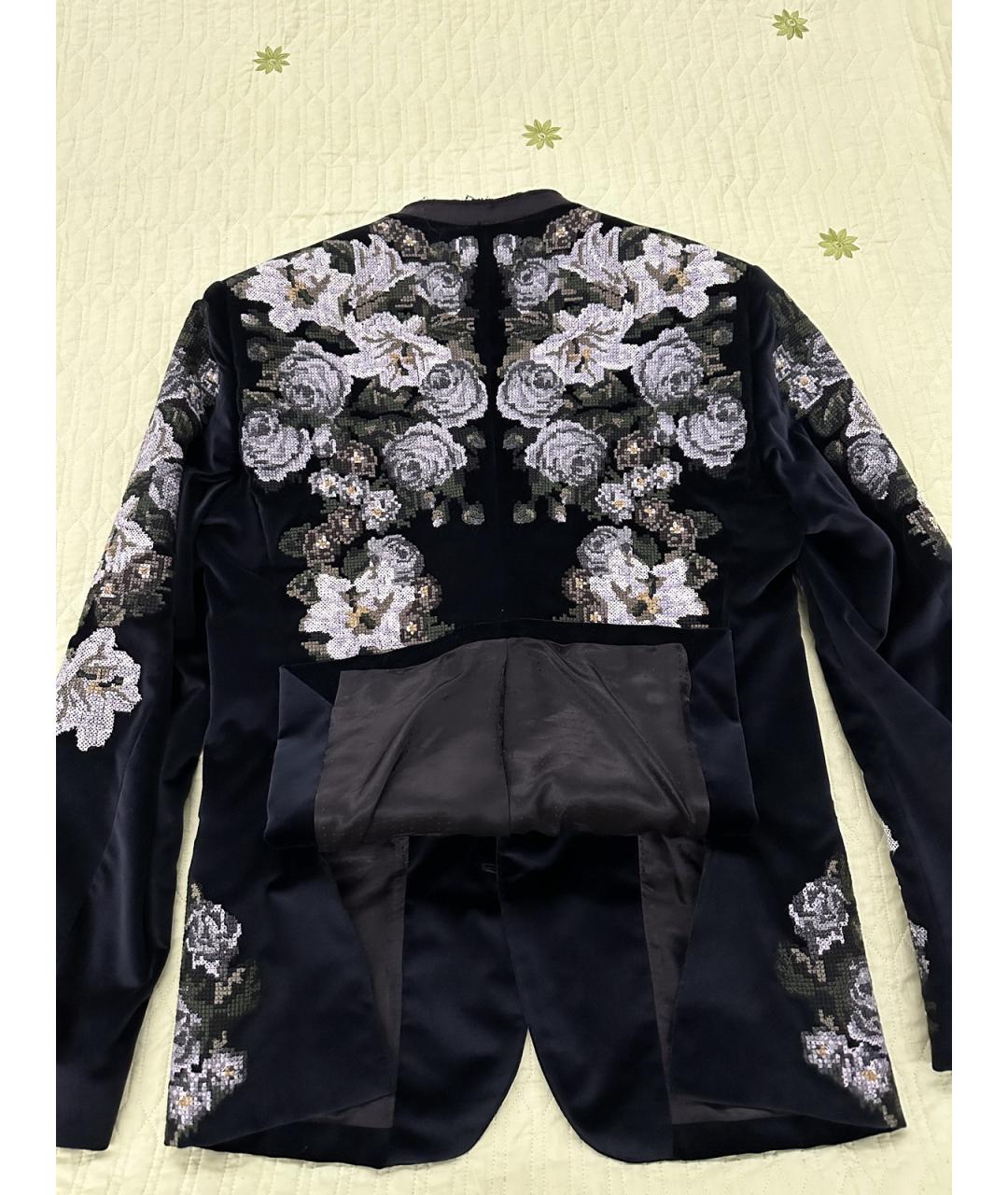 DOLCE&GABBANA Темно-синий бархатный пиджак, фото 6