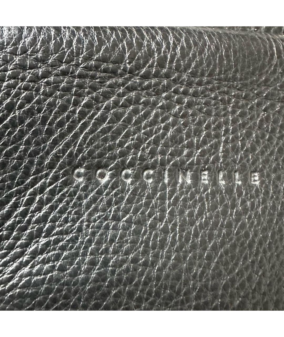 COCCINELLE Черная кожаная сумка с короткими ручками, фото 3