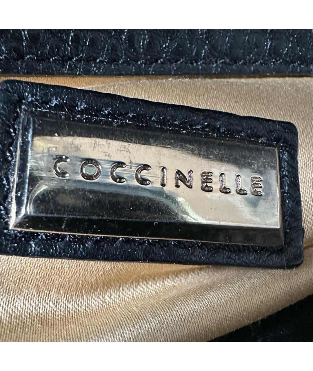 COCCINELLE Черная кожаная сумка с короткими ручками, фото 4