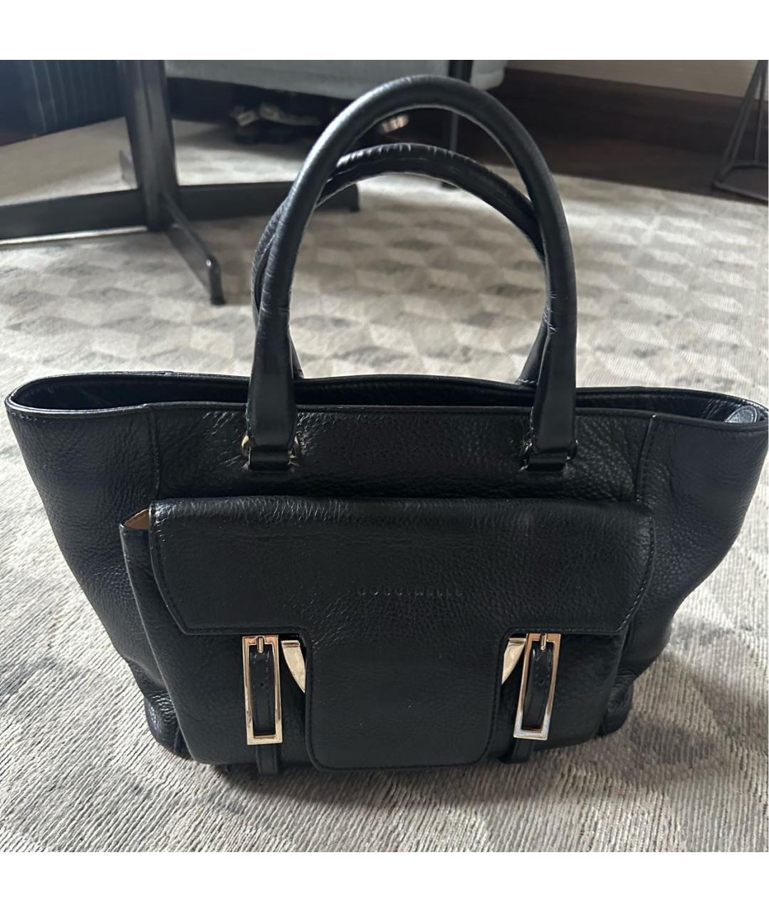 COCCINELLE Черная кожаная сумка с короткими ручками, фото 7