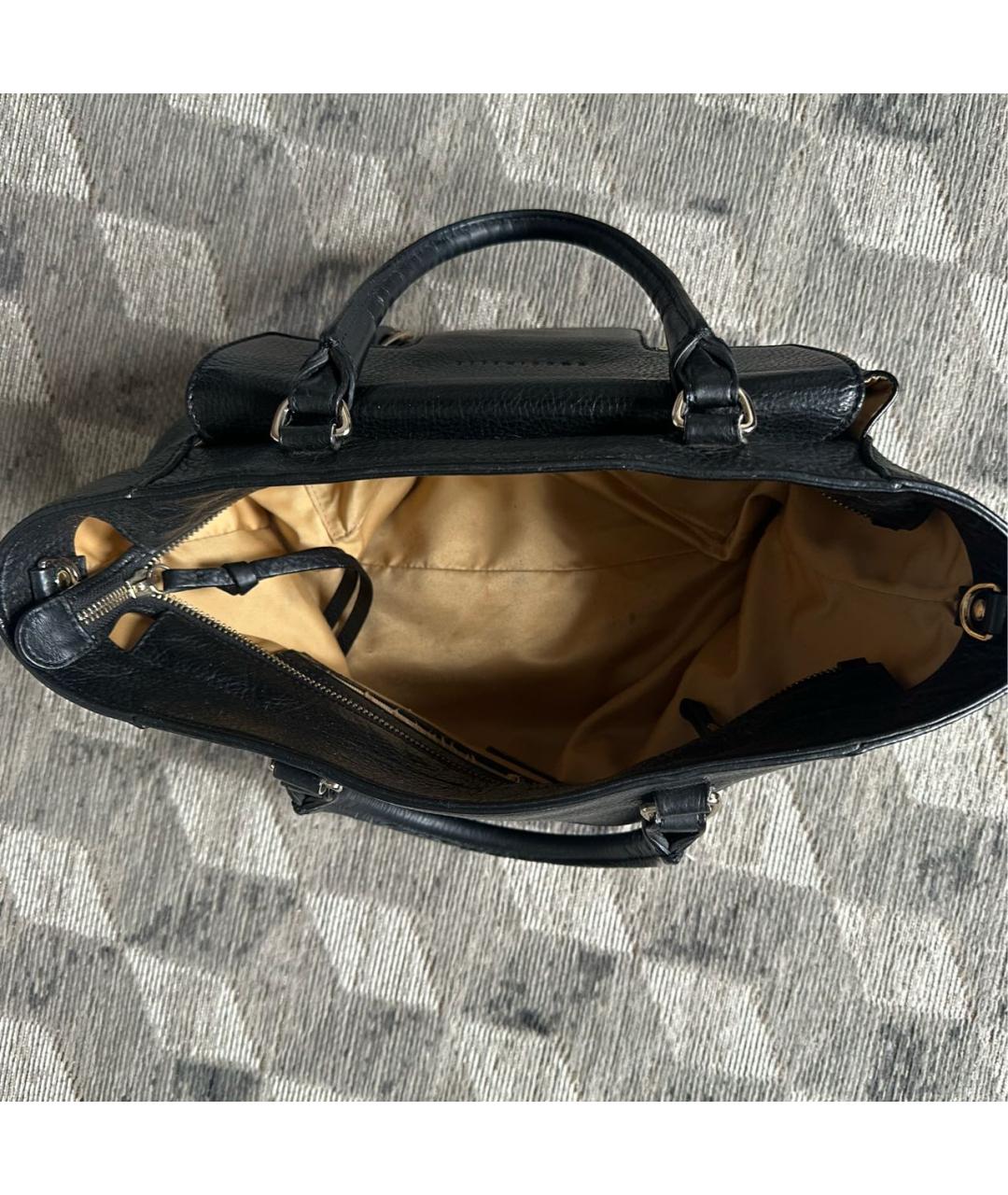 COCCINELLE Черная кожаная сумка с короткими ручками, фото 5