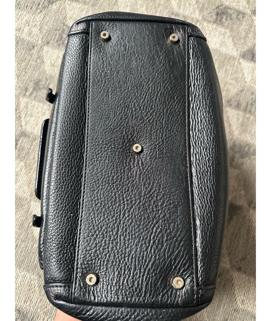 COCCINELLE Черная кожаная сумка с короткими ручками, фото 6