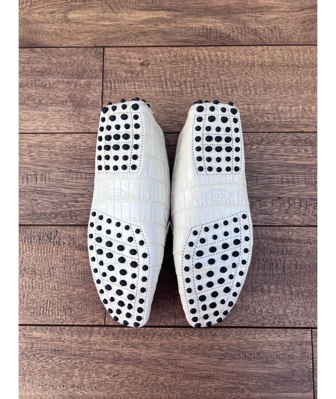 TOD'S Белые мокасины из экзотической кожи, фото 5
