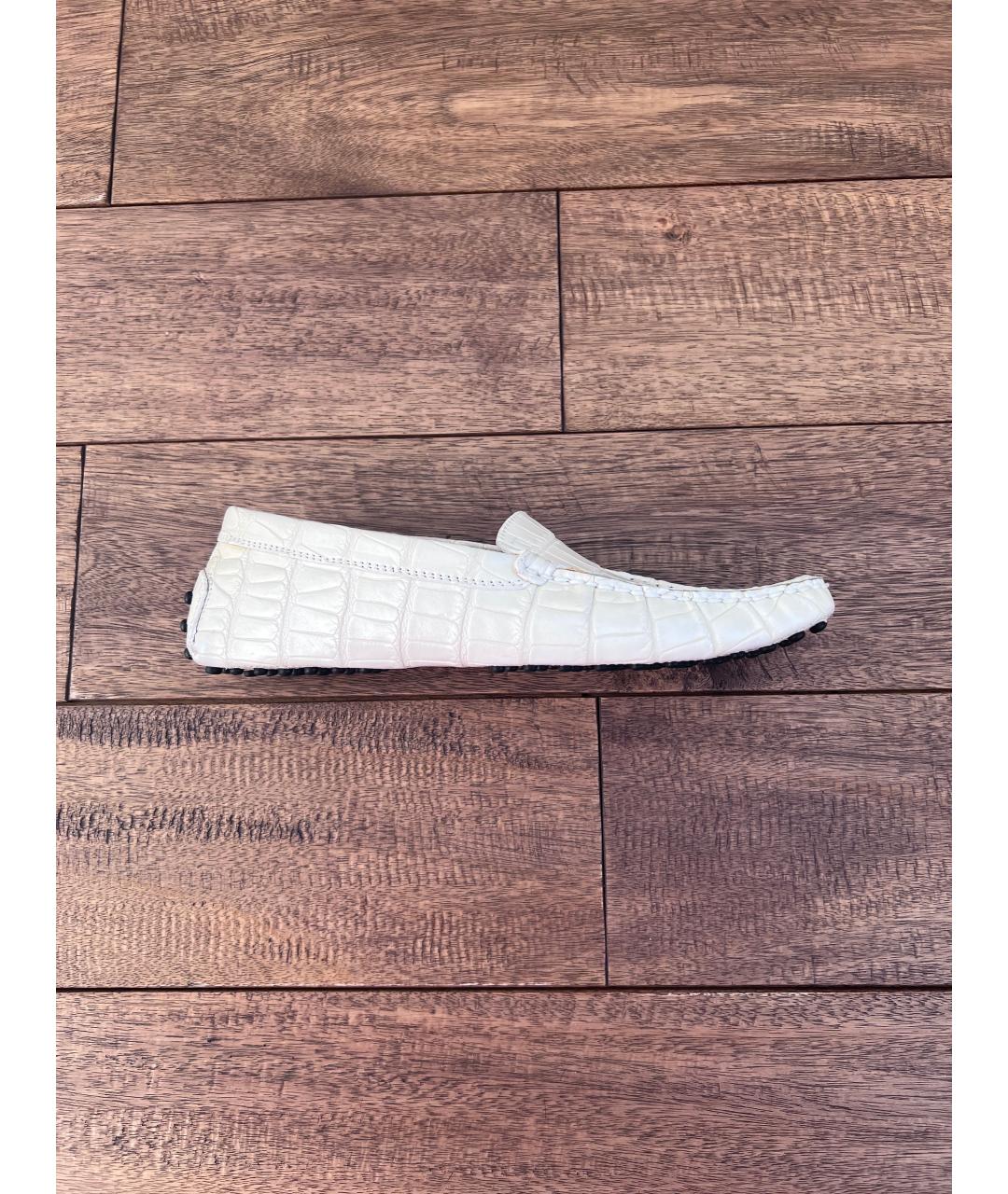 TOD'S Белые мокасины из экзотической кожи, фото 6