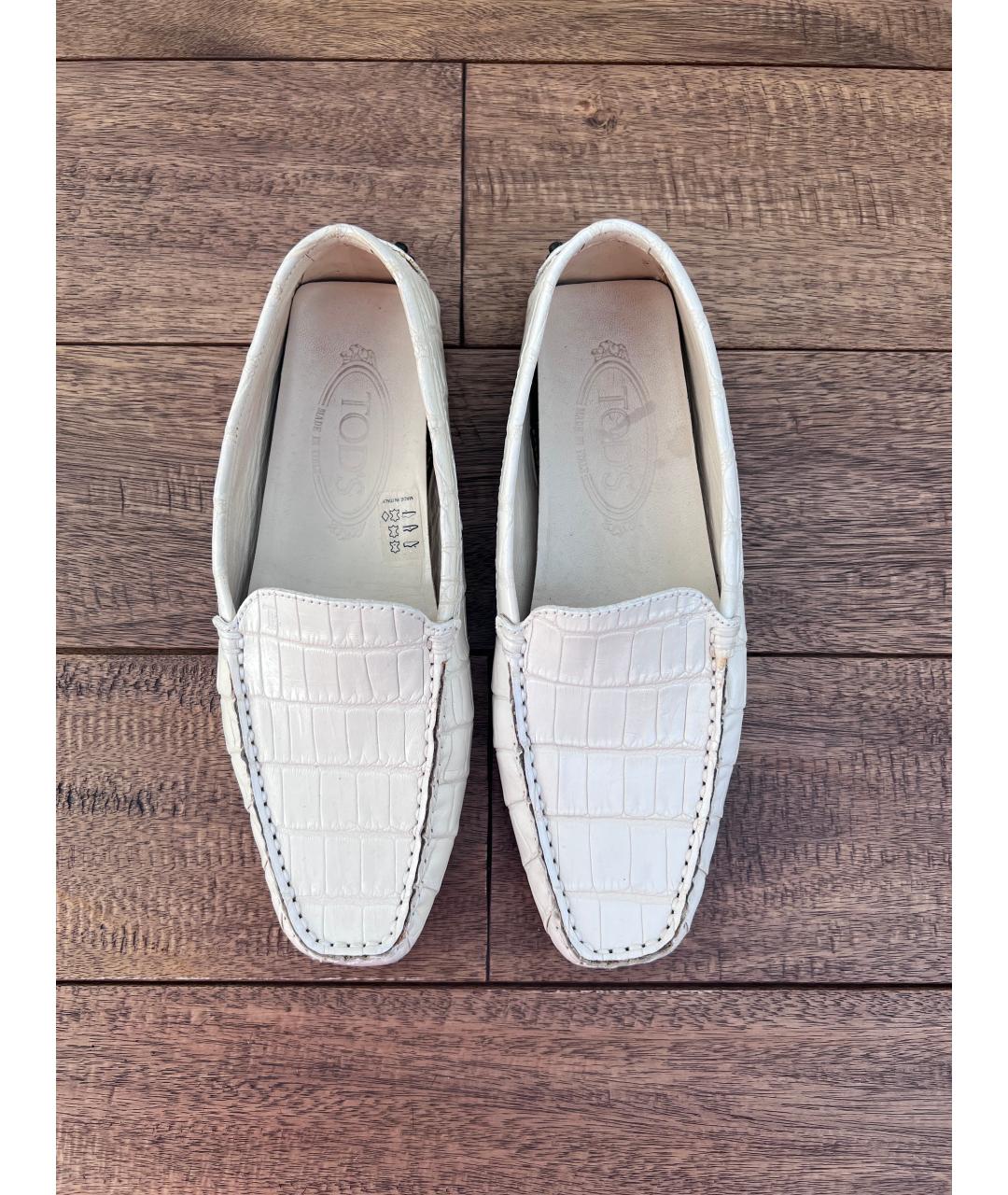 TOD'S Белые мокасины из экзотической кожи, фото 2