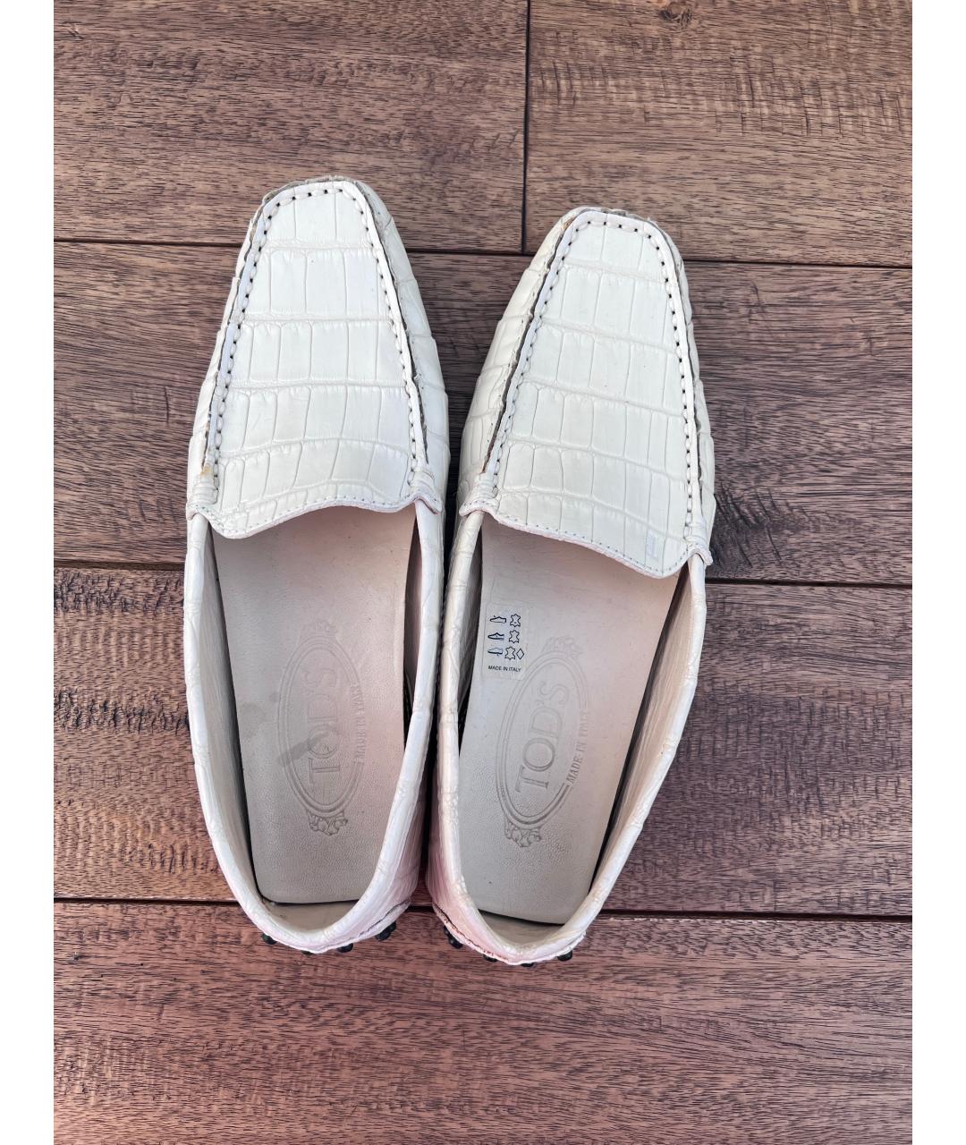 TOD'S Белые мокасины из экзотической кожи, фото 3
