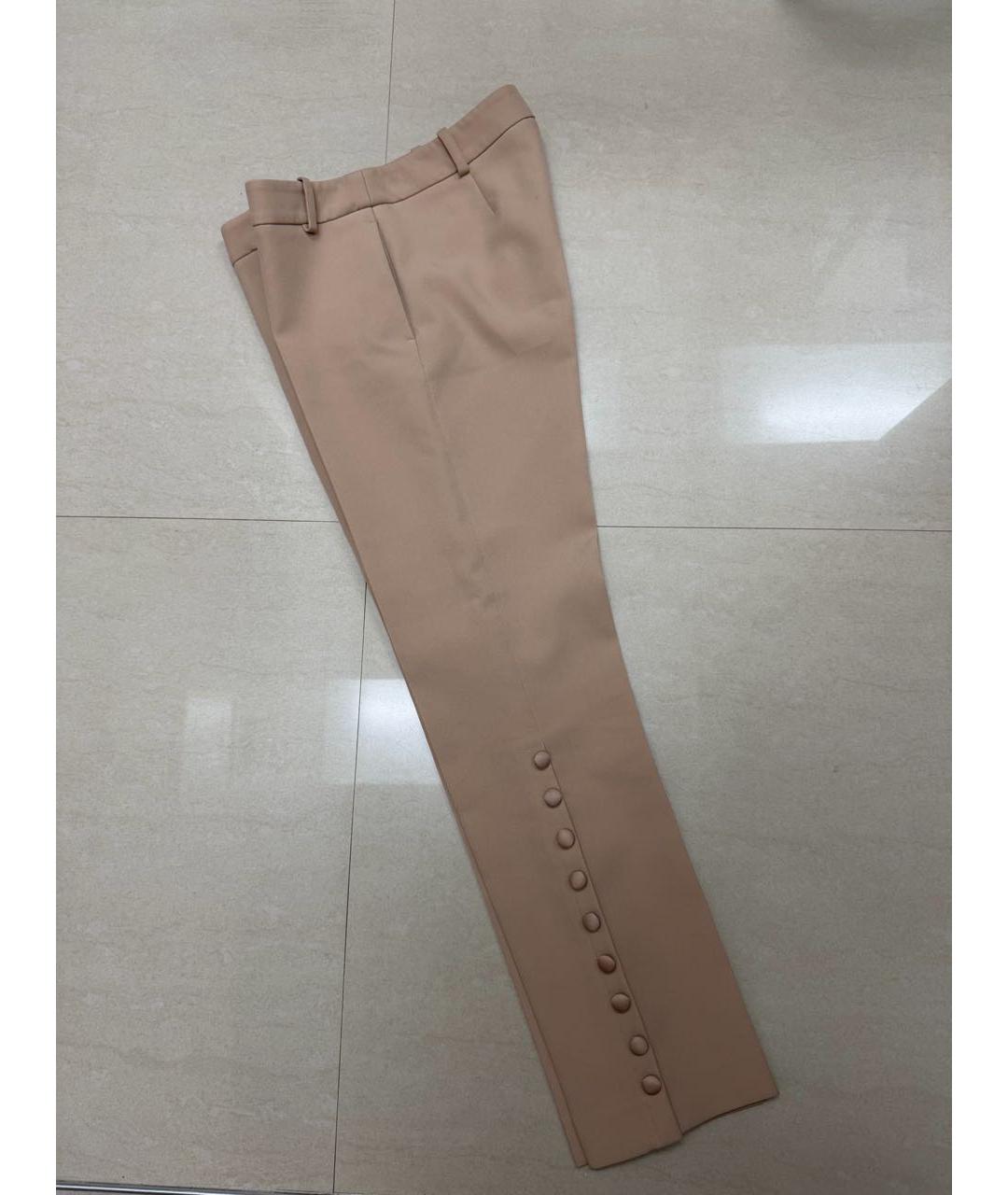 ERMANNO SCERVINO Бежевые полиэстеровые брюки узкие, фото 4