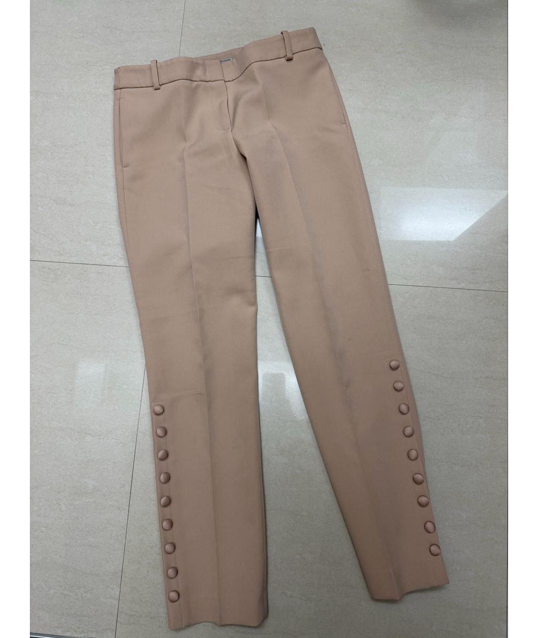 ERMANNO SCERVINO Бежевые полиэстеровые брюки узкие, фото 2
