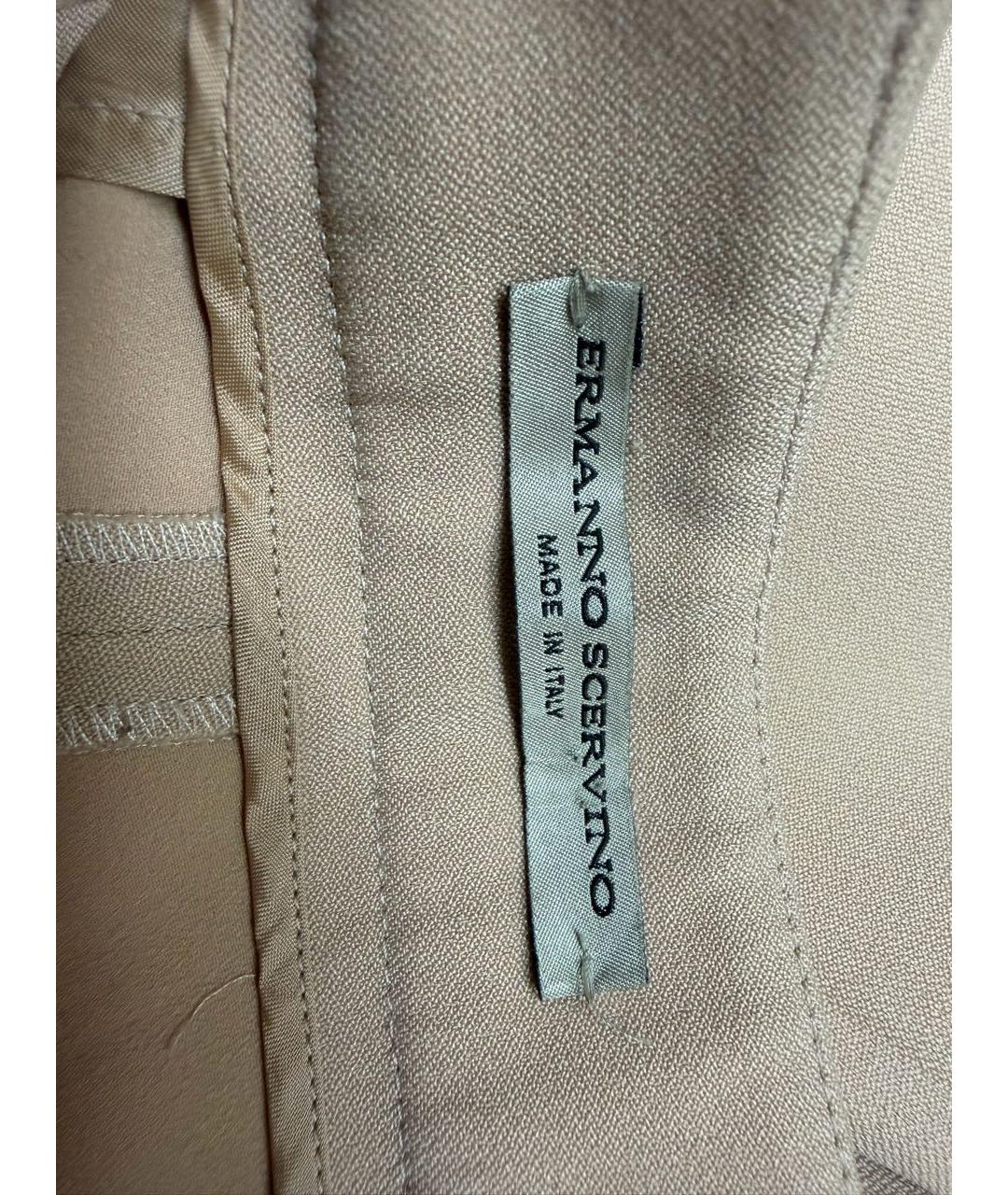 ERMANNO SCERVINO Бежевые полиэстеровые брюки узкие, фото 5