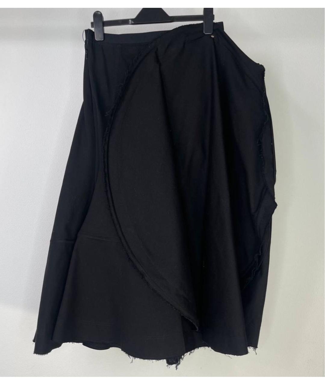 SPORTMAX Черная хлопковая юбка миди, фото 8