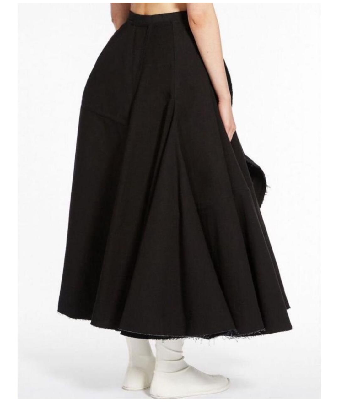 SPORTMAX Черная хлопковая юбка миди, фото 2