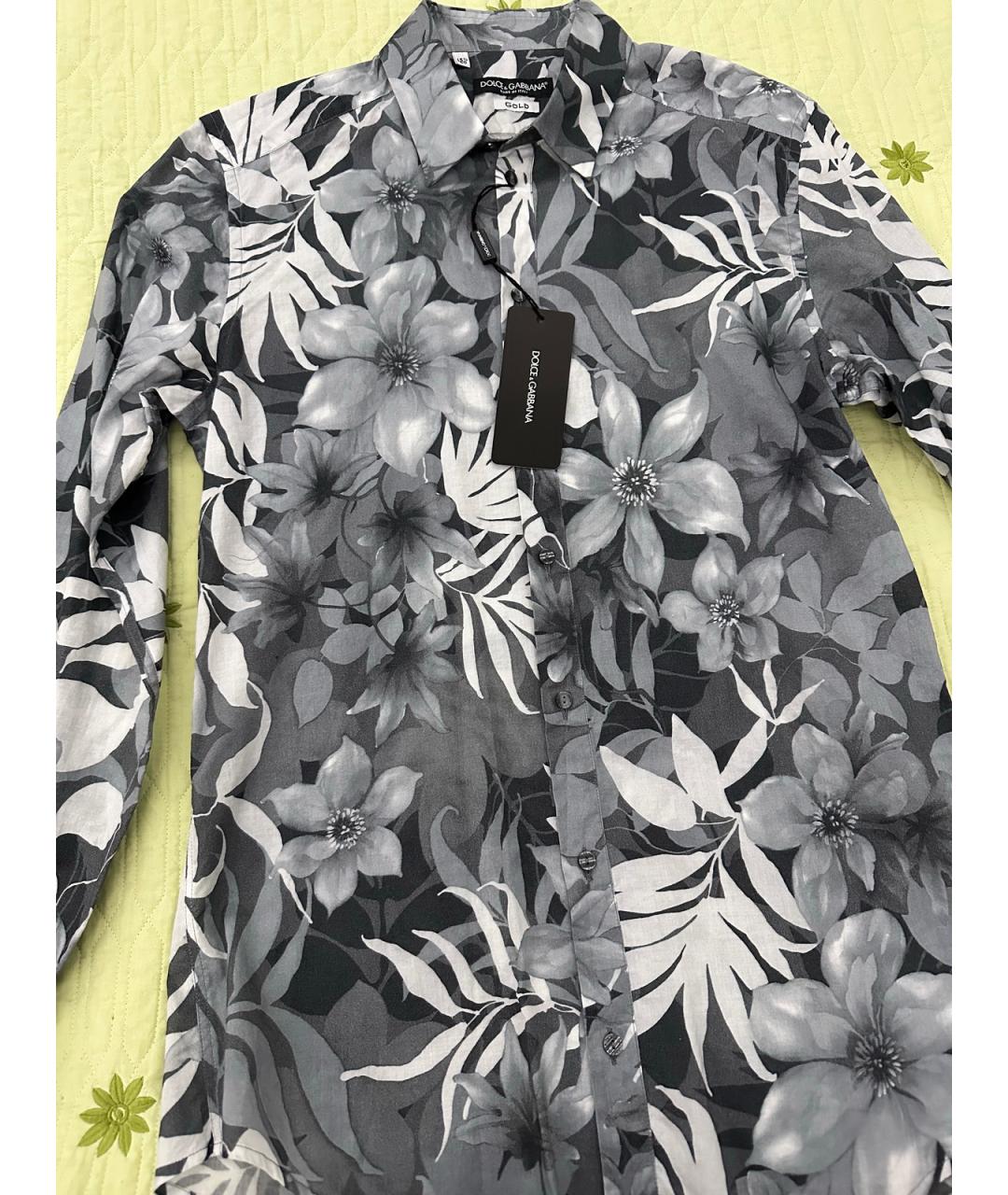 DOLCE&GABBANA Серая хлопковая кэжуал рубашка, фото 6